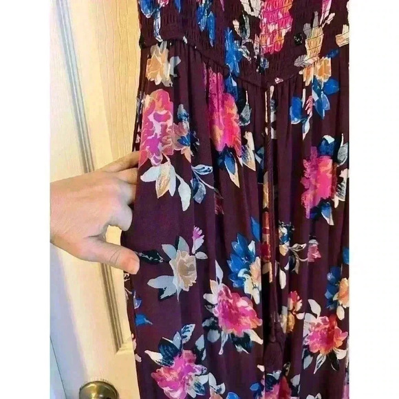 Band of Gypsies Jumpsuit Purple Boho Floral Size M - Picture 6 of 8